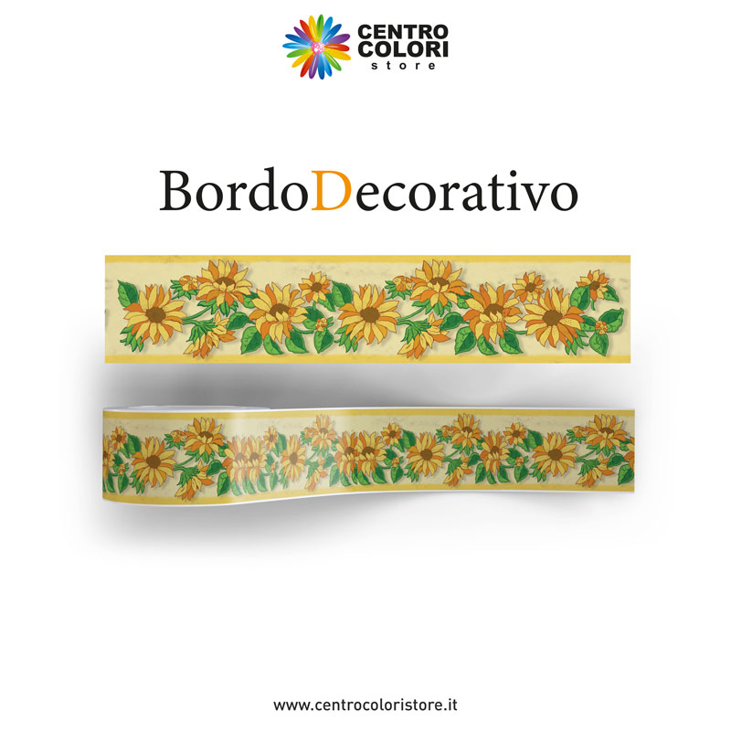 Bordo Decorativo Autoadesivo per Pareti e Soffitto - Girasoli