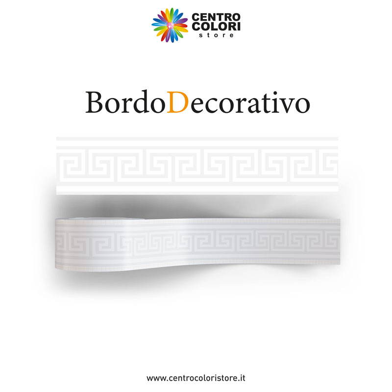 Bordo Decorativo Autoadesivo per Pareti e Soffitto – Color Ghiaccio Greca –  CENTRO COLORI STORE